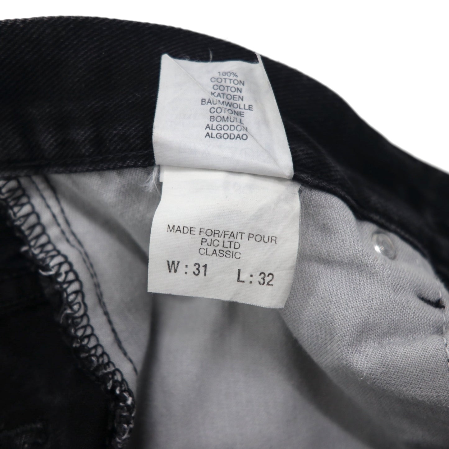 POLO JEANS CO. RALPH LAUREN 90s Straight Denim Pants, Size M, Black, Button Fly, Leather Patch, Made in Morocco