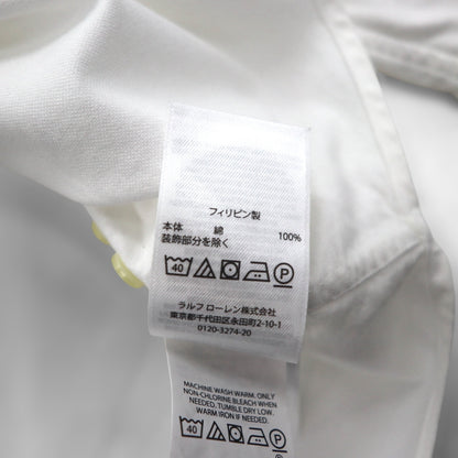 Ralph Lauren ビッグポニー 刺繍 オックスフォード ボタンダウン シャツ M ホワイト コットン ロゴ