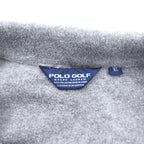 POLO GOLF RALPH LAUREN 90年代 ハーフスナップ フリースジャケット XL グレー ポリエステル ドローコード
