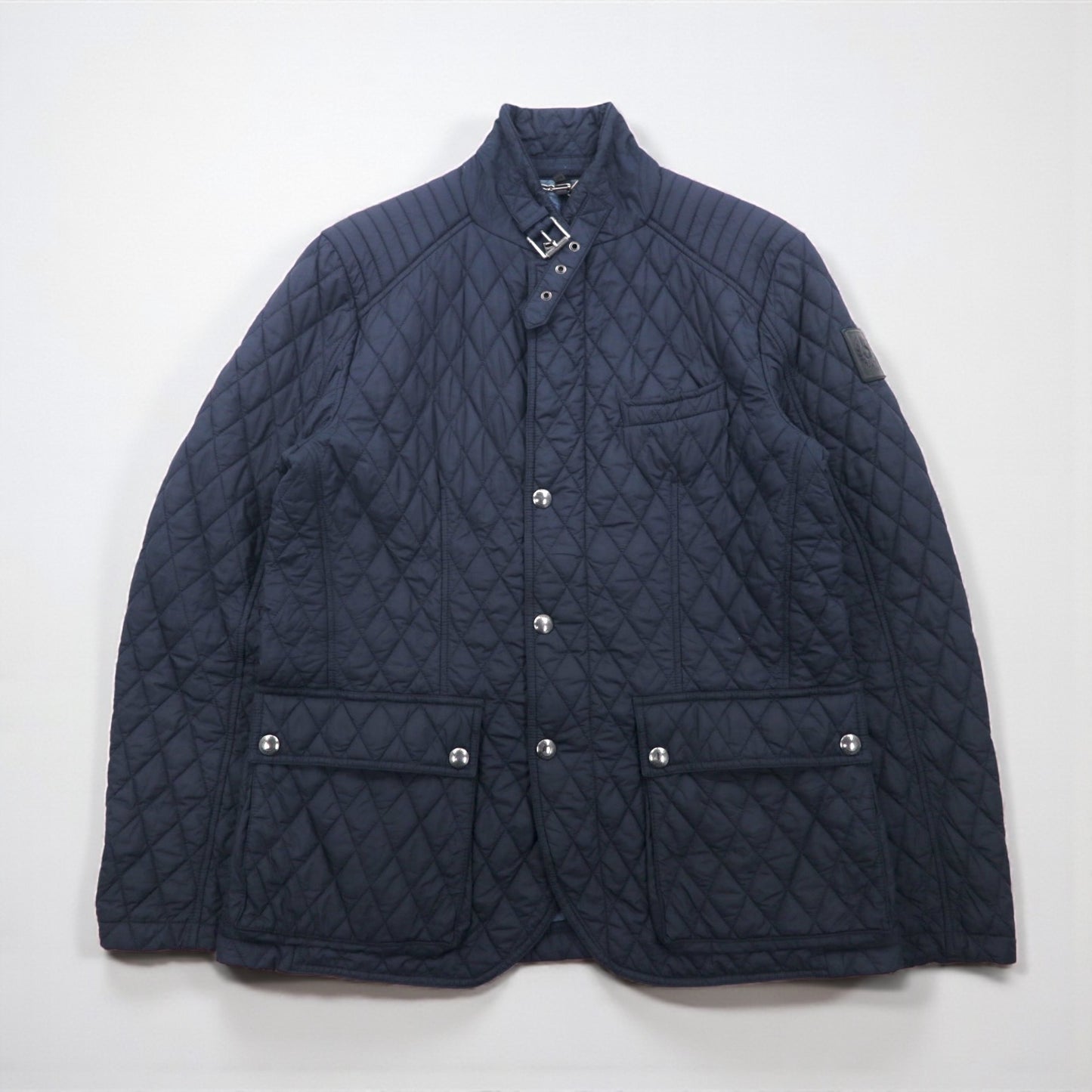 BELSTAFF キルティングジャケット Petersham Blazer LIMITED EDITION XXL 4ポケット 裏地チェック 中綿 チンストラップ 71050158 ルーマニア製
