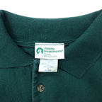 Fidelity Investments カナダ製 ポロスウェット シャツ XL グリーン コットン キャンバス 袖刺繍 ビッグサイズ