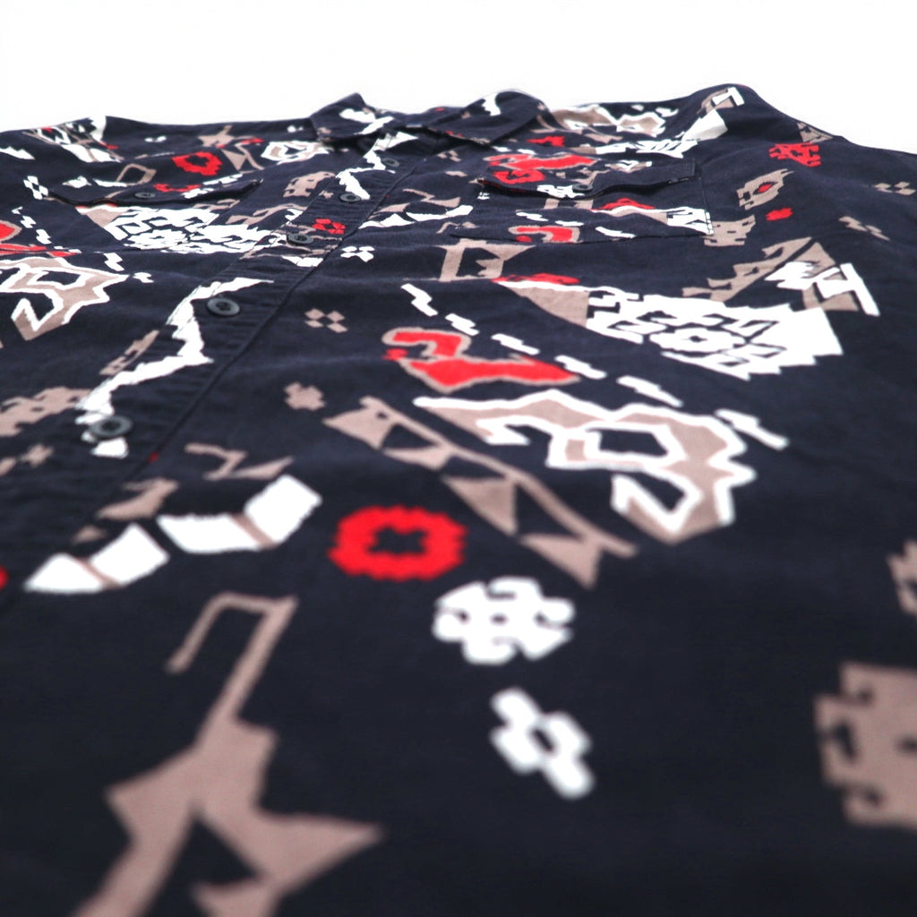 Wrangler 90s Native American Print Western Shirt, Large, Black, Cotton, Flap Chest Pocket