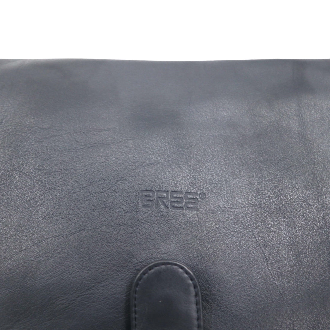 BREE cross shoulder bag in navy smooth leather with flap