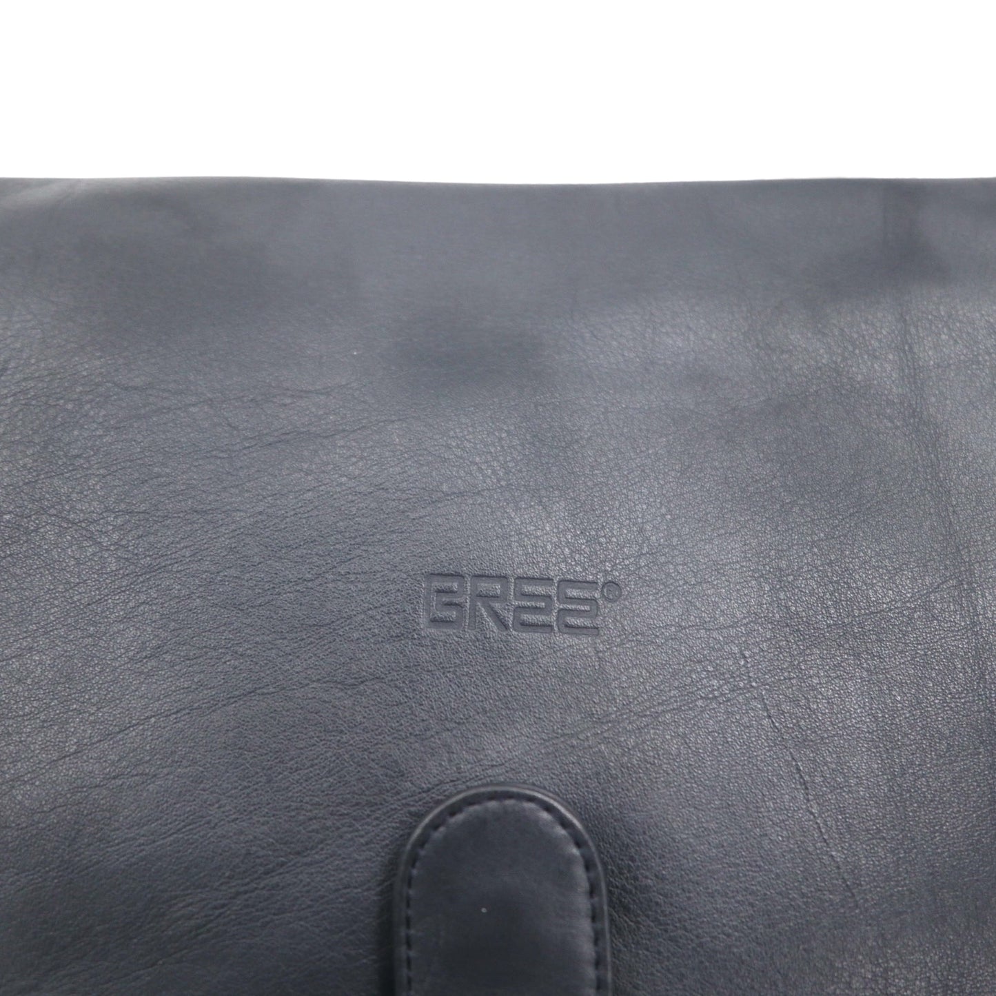 BREE クロスショルダーバッグ ネイビー スムースレザー フラップ