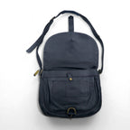 BREE クロスショルダーバッグ ネイビー スムースレザー フラップ