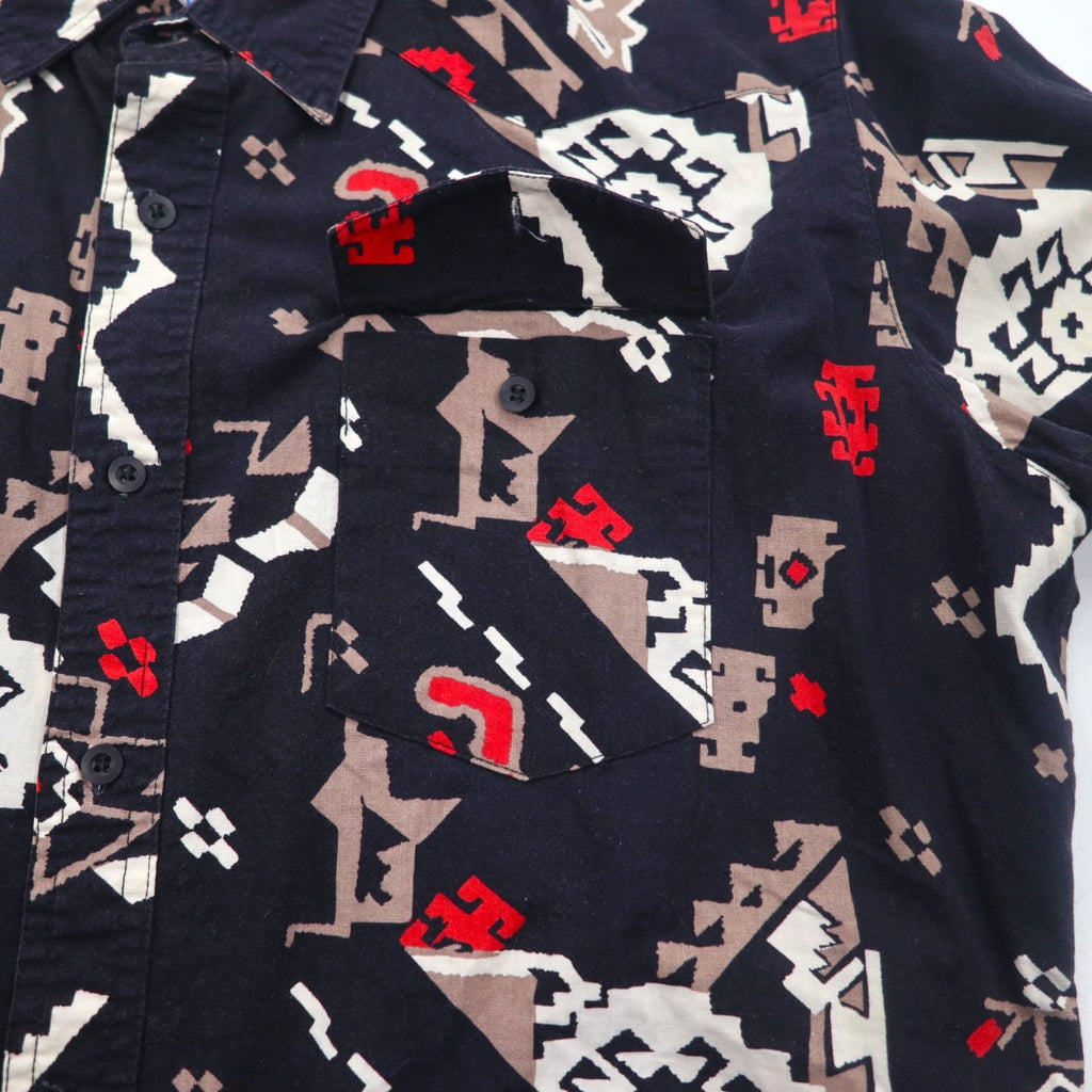Wrangler 90s Native American Print Western Shirt, Large, Black, Cotton, Flap Chest Pocket
