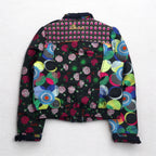 Desigual All-over Print Single Rider Jacket M Black Floral Embroidery DAMEN JACKET 10E2980 Made in Morocco