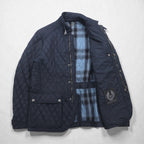 BELSTAFF キルティングジャケット Petersham Blazer LIMITED EDITION XXL 4ポケット 裏地チェック 中綿 チンストラップ 71050158 ルーマニア製