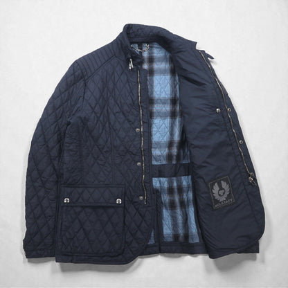 BELSTAFF キルティングジャケット Petersham Blazer LIMITED EDITION XXL 4ポケット 裏地チェック 中綿 チンストラップ 71050158 ルーマニア製