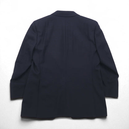 BURBERRY カシミヤ混 3B テーラードジャケット ブレザー 紺ブレ S ネイビー ウール 羊毛 金ボタン 日本製