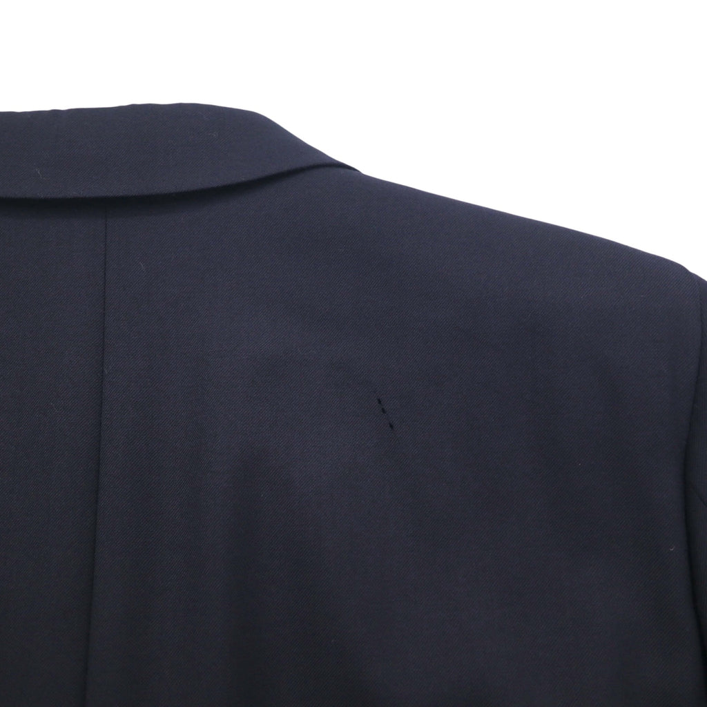 BURBERRY Cashmere Blend 3B Tailored Jacket Blazer, Navy Blue, Size S, Wool, Gold Buttons, Made in Japan