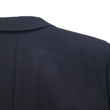 BURBERRY カシミヤ混 3B テーラードジャケット ブレザー 紺ブレ S ネイビー ウール 羊毛 金ボタン 日本製