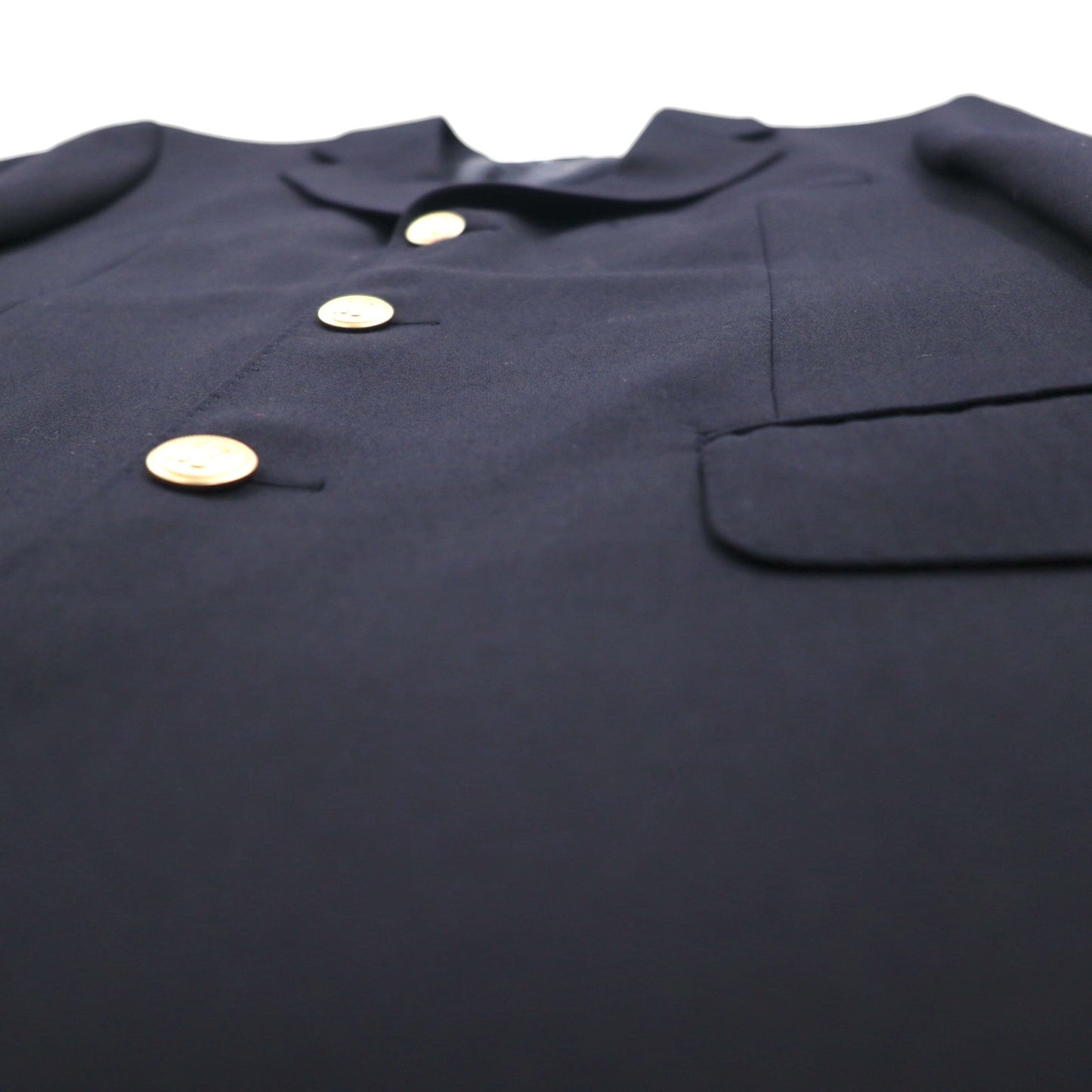 BURBERRY カシミヤ混 3B テーラードジャケット ブレザー 紺ブレ S ネイビー ウール 羊毛 金ボタン 日本製