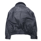 90s Vallemosso Shawl Collar Double-breasted Shearling Jacket L Black Sheepskin Lambskin Quilted Liner Detachable Collar