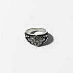 HARLEY DAVIDSON Vintage Logo Ring, Size 25, Silver 925