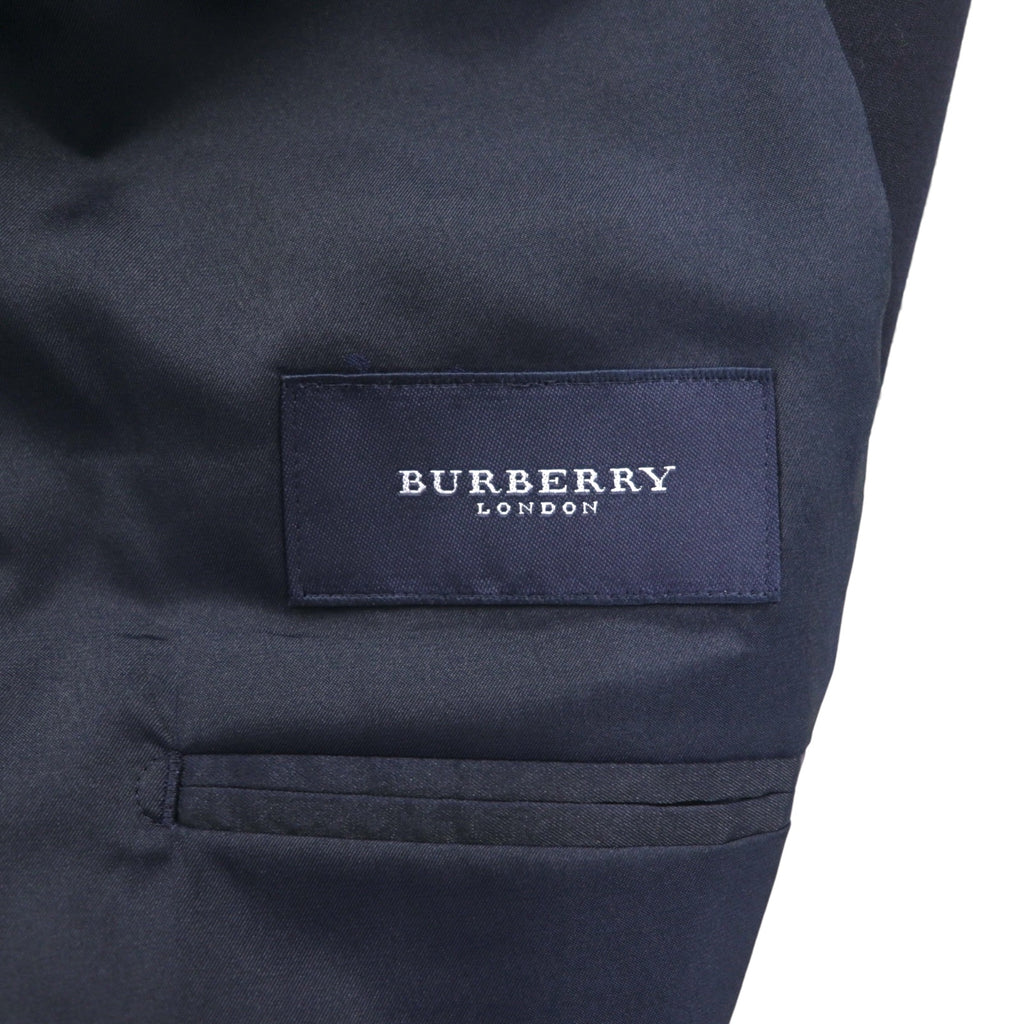 BURBERRY Cashmere Blend 3B Tailored Jacket Blazer, Navy Blue, Size S, Wool, Gold Buttons, Made in Japan