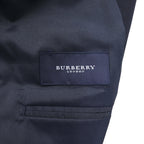 BURBERRY Cashmere Blend 3B Tailored Jacket Blazer, Navy Blue, Size S, Wool, Gold Buttons, Made in Japan