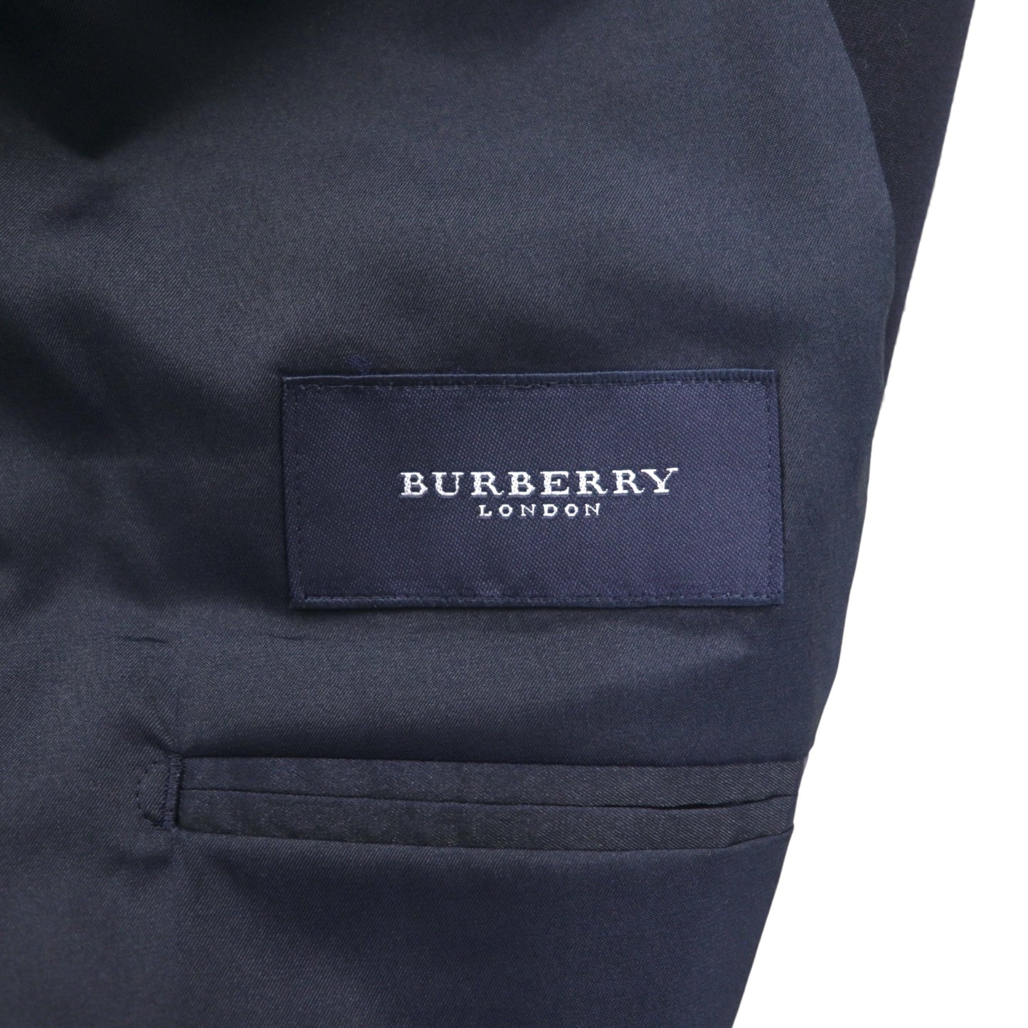 BURBERRY カシミヤ混 3B テーラードジャケット ブレザー 紺ブレ S ネイビー ウール 羊毛 金ボタン 日本製