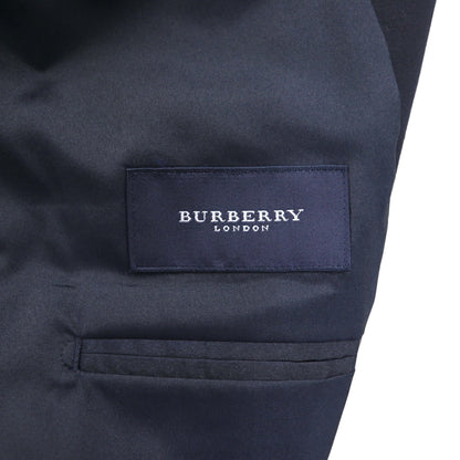 BURBERRY カシミヤ混 3B テーラードジャケット ブレザー 紺ブレ S ネイビー ウール 羊毛 金ボタン 日本製