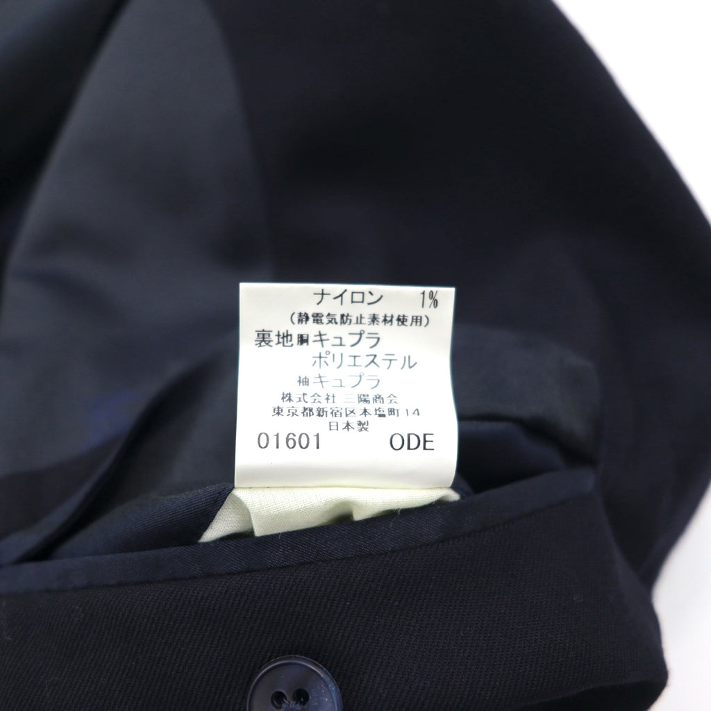 BURBERRY Cashmere Blend 3B Tailored Jacket Blazer, Navy Blue, Size S, Wool, Gold Buttons, Made in Japan