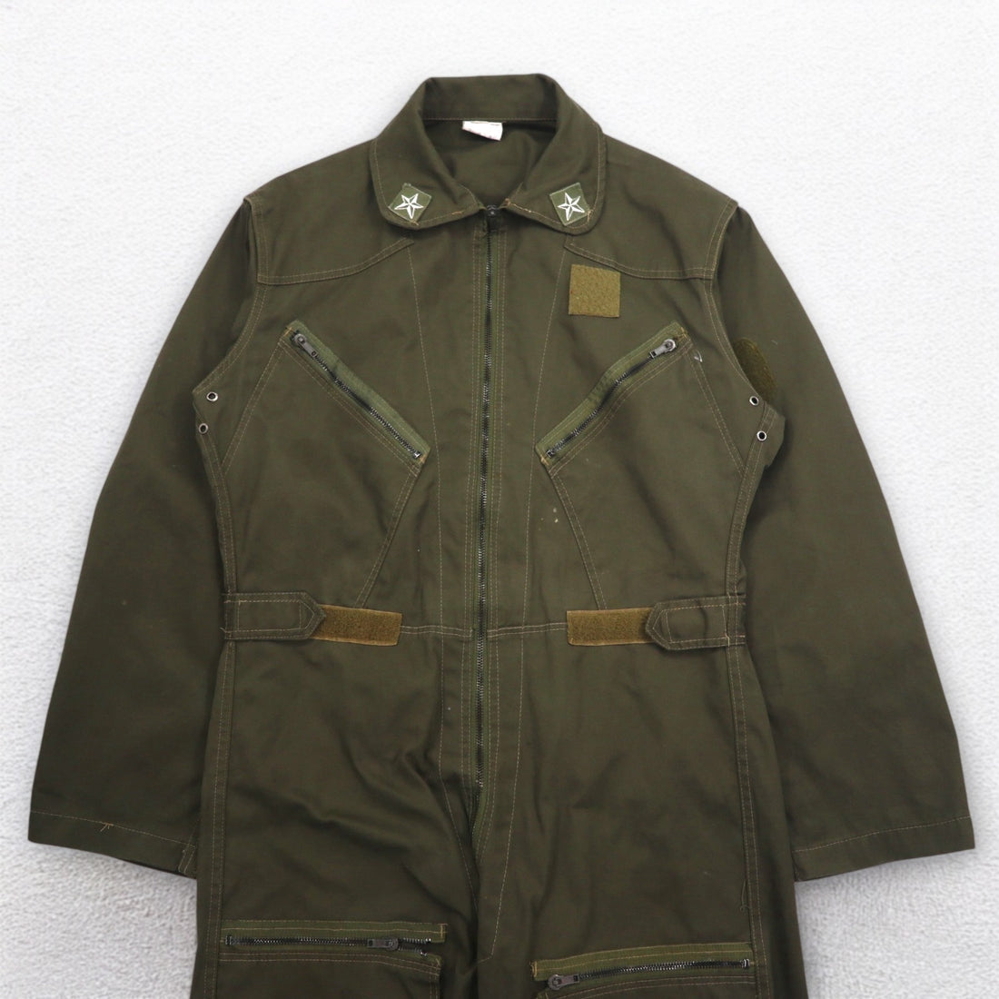 イタリア軍 MILITARE フライト ジャンプスーツ ツナギ オールインワン M カーキ コットン ミリタリー