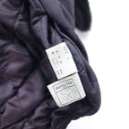90s Vallemosso Shawl Collar Double-breasted Shearling Jacket L Black Sheepskin Lambskin Quilted Liner Detachable Collar