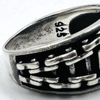 HARLEY DAVIDSON Vintage Logo Ring, Size 25, Silver 925