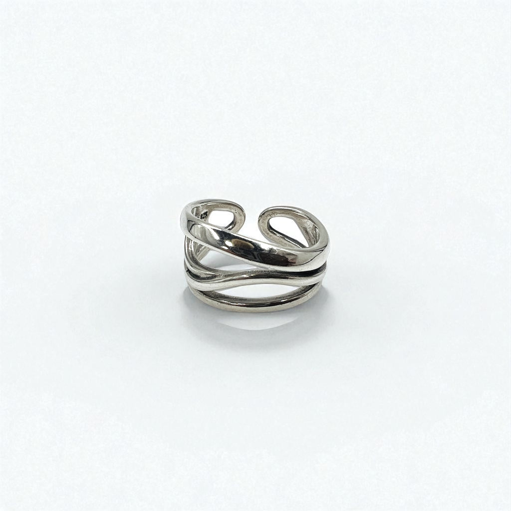 Vintage Silver Open Ring ウェーブデザイン オープン リング 指輪 シルバー 925