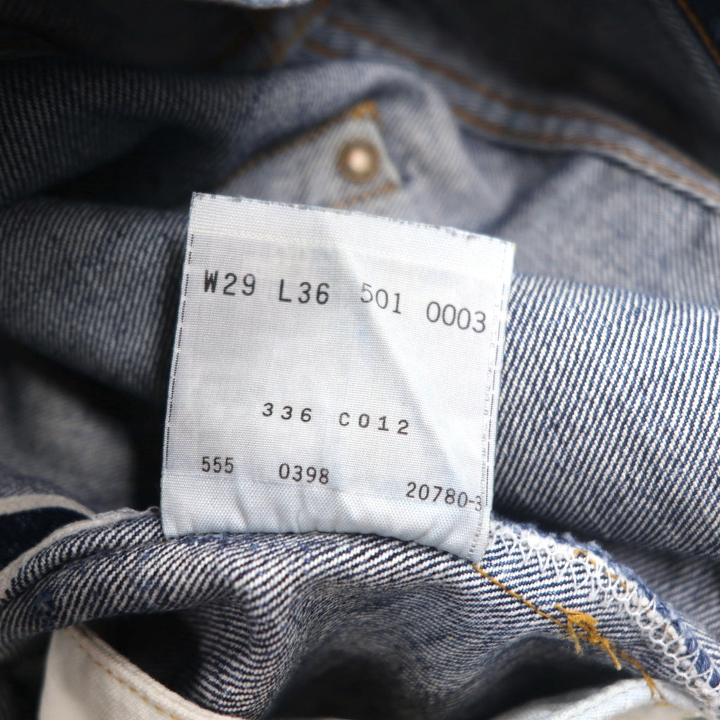 Levi's 90s Made in USA Valencia Factory 501XX Big E Selvedge Denim Pants S Indigo Blue Button Back 555