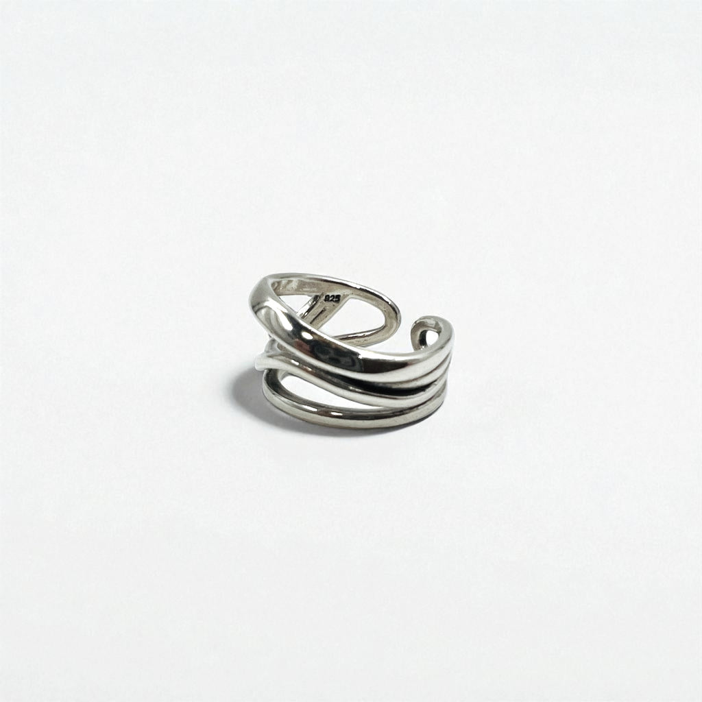 Vintage Silver Open Ring ウェーブデザイン オープン リング 指輪 シルバー 925