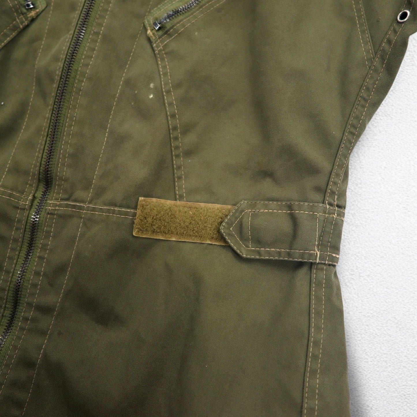 イタリア軍 MILITARE フライト ジャンプスーツ ツナギ オールインワン M カーキ コットン ミリタリー