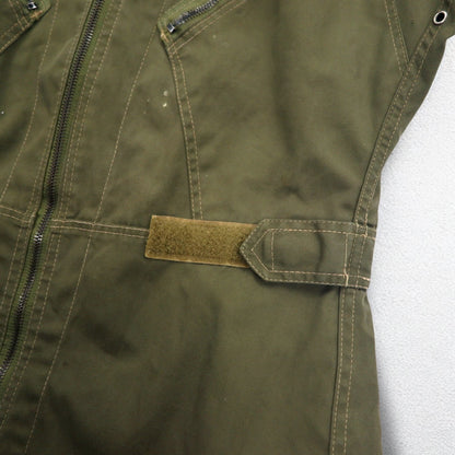 イタリア軍 MILITARE フライト ジャンプスーツ ツナギ オールインワン M カーキ コットン ミリタリー