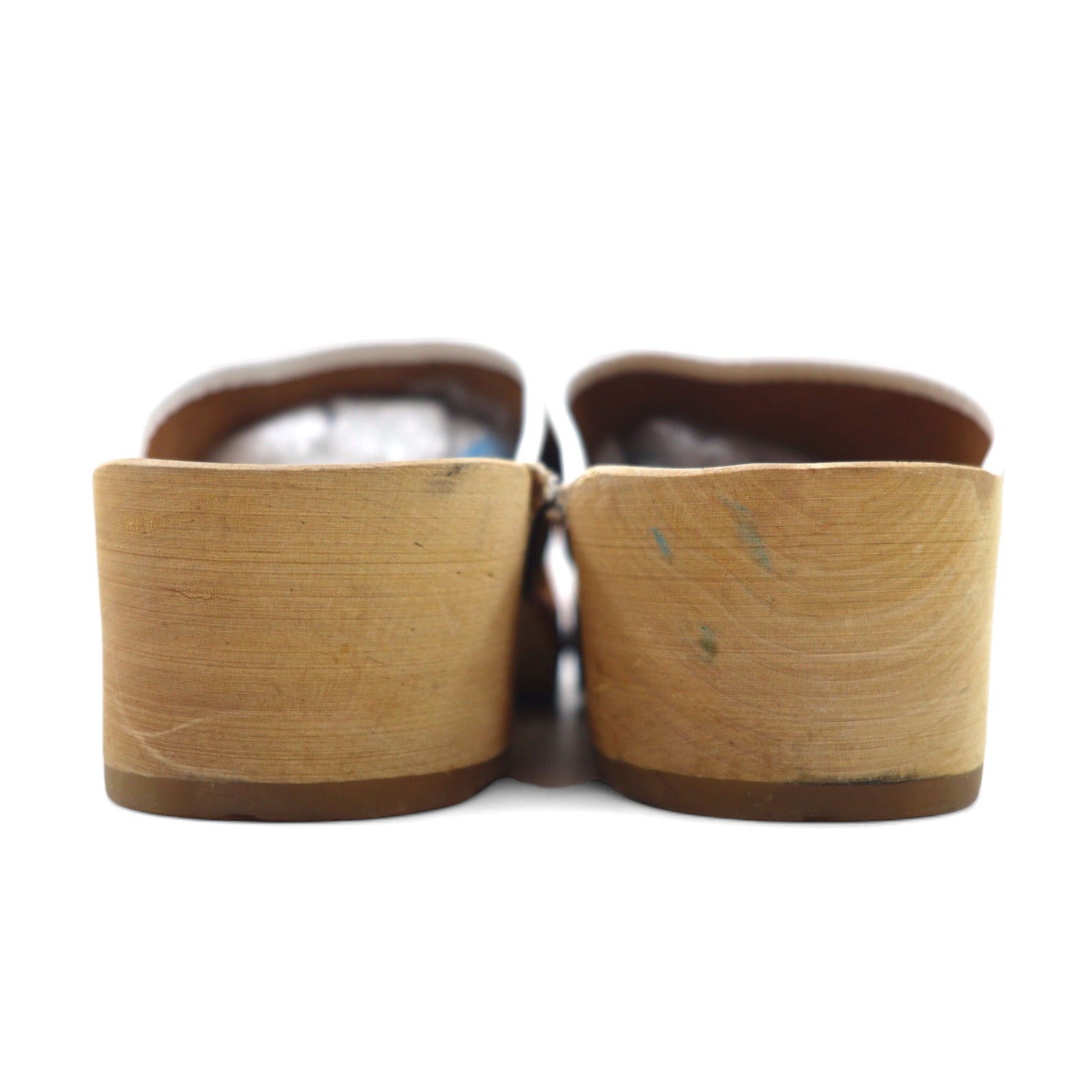 MOHEDA TOFFELN Swedish clog sandals 25cm orange leather all-over fruit pattern