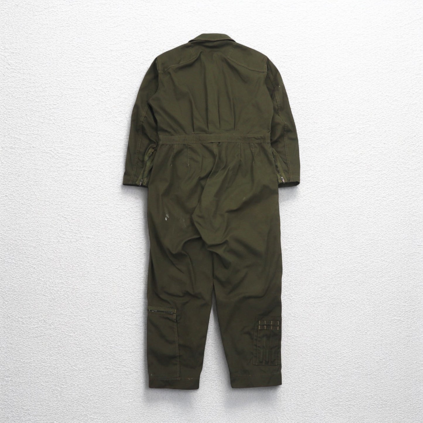 イタリア軍 MILITARE フライト ジャンプスーツ ツナギ オールインワン M カーキ コットン ミリタリー