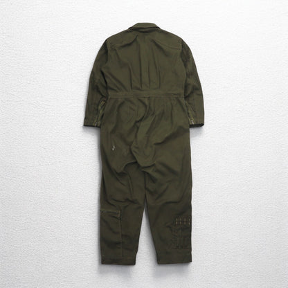 イタリア軍 MILITARE フライト ジャンプスーツ ツナギ オールインワン M カーキ コットン ミリタリー