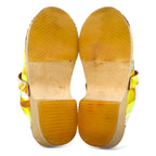 MOHEDA TOFFELN Swedish clog sandals 25cm orange leather all-over fruit pattern