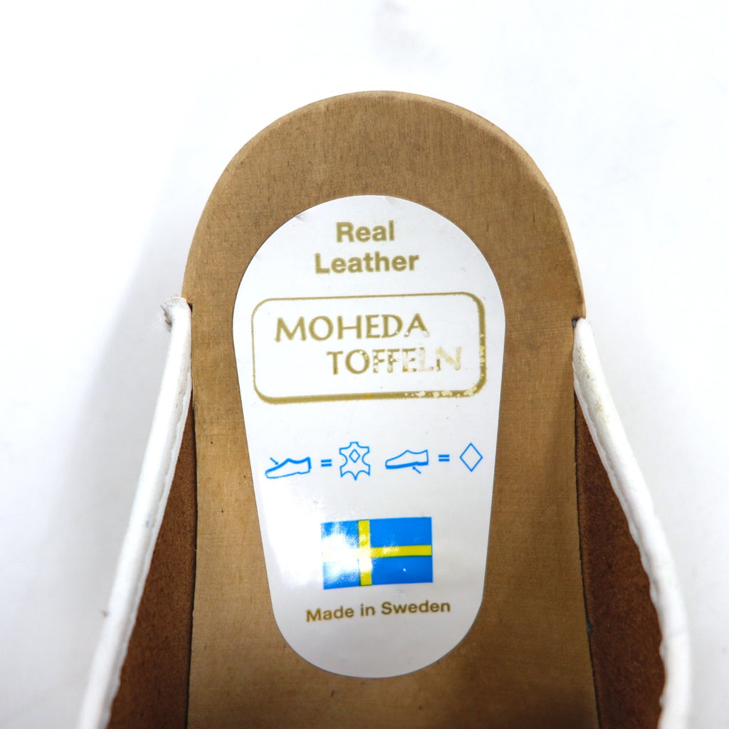 MOHEDA TOFFELN Swedish clog sandals 25cm orange leather all-over fruit pattern