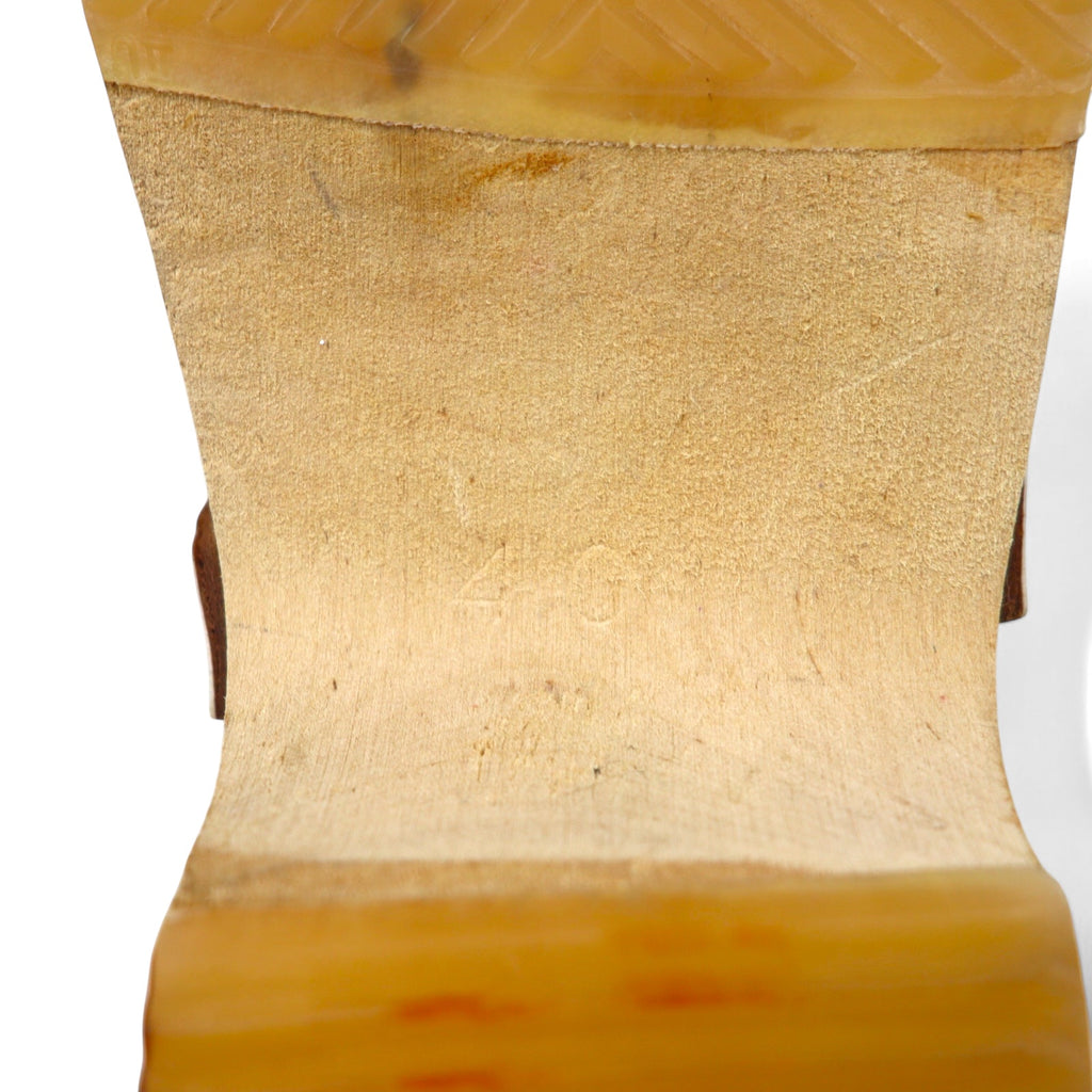 MOHEDA TOFFELN Swedish clog sandals 25cm orange leather all-over fruit pattern