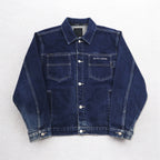 SEAN JOHN 00年代 デニムジャケット Gジャン M インディゴ ブルー ワンポイントロゴ 刺繍