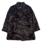 日本然リトテ-古着オンライン-90年代 PASSPORT フェイク ファーコート L ブラウン アクリル-90's PASSPORT Fake Fur Coat L Brown Acrylic