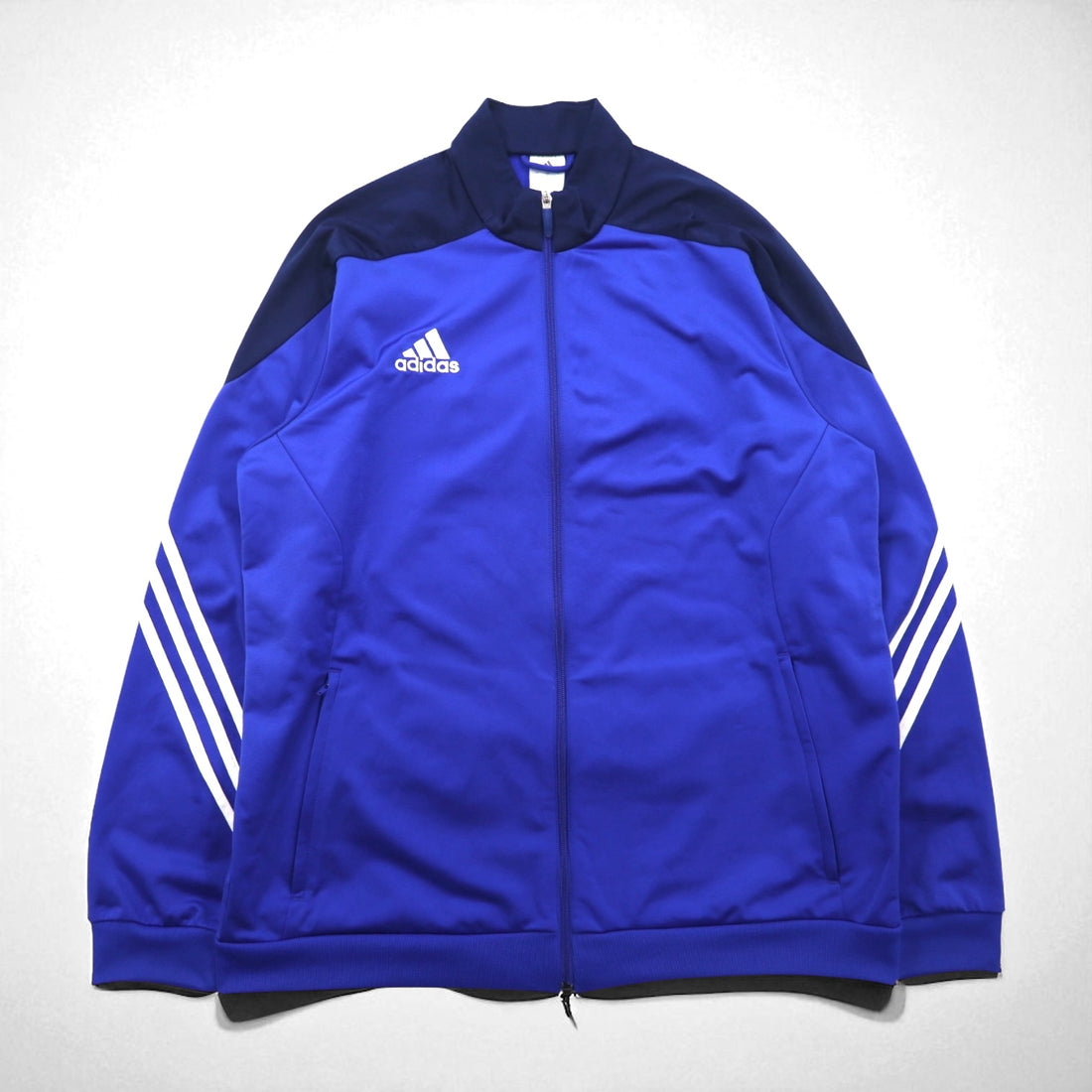 adidas 3-Stripes Track Jacket, Size 4XL, Blue, Polyester, F49711