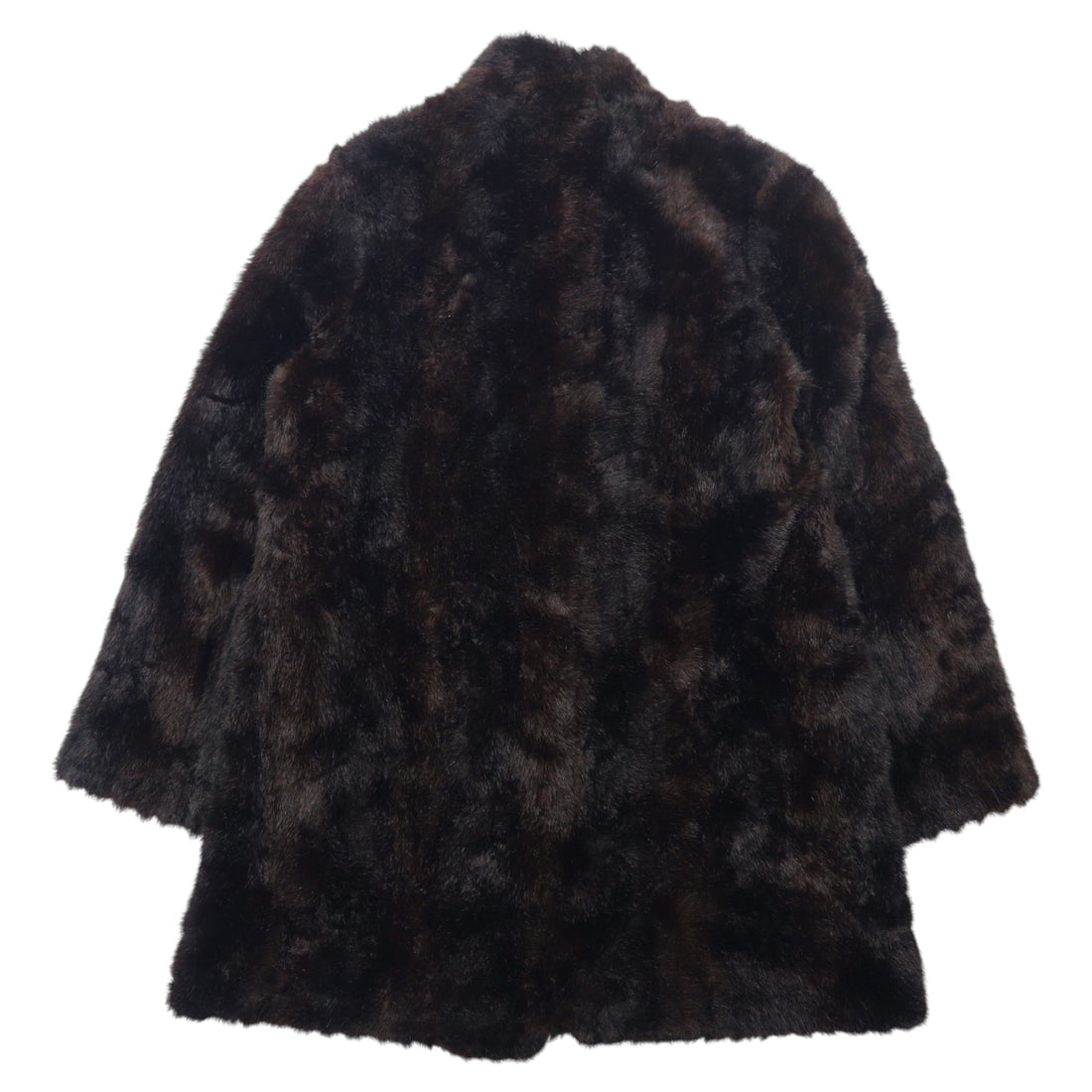 90s PASSPORT Faux Fur Coat L Brown Acrylic