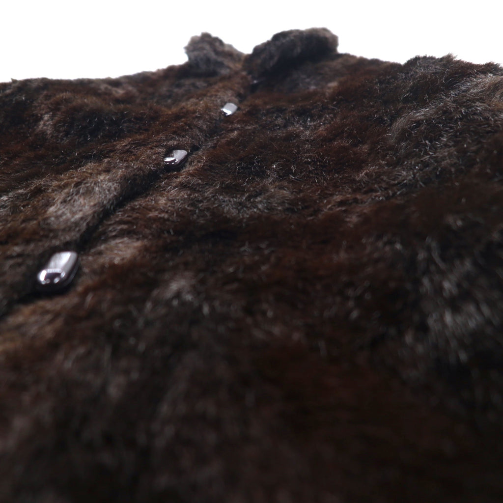 90s PASSPORT Faux Fur Coat L Brown Acrylic