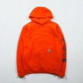 carhartt プルオーバー パーカー L オレンジ スリーブ ロゴ プリント カンガルーポケット K288