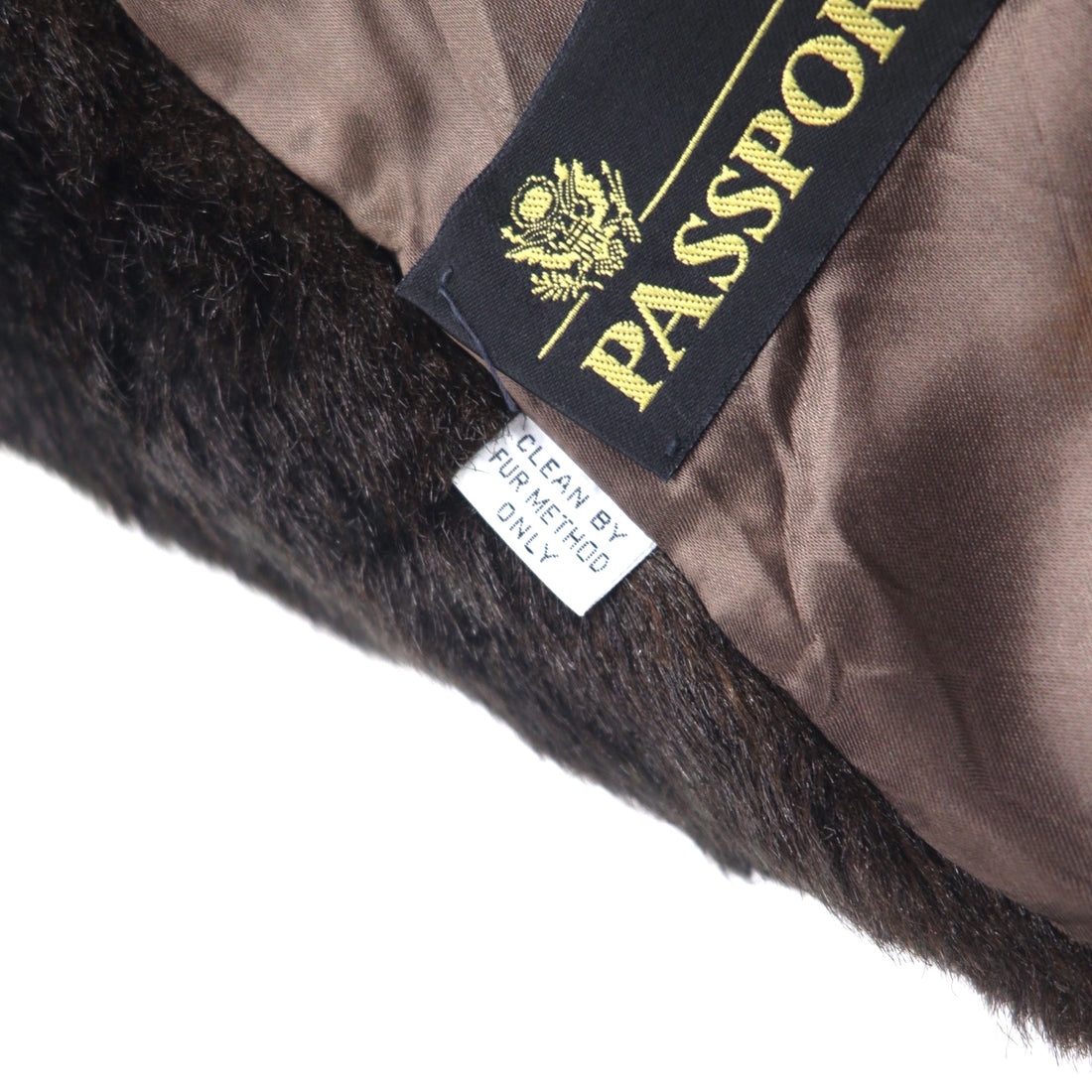 90s PASSPORT Faux Fur Coat L Brown Acrylic