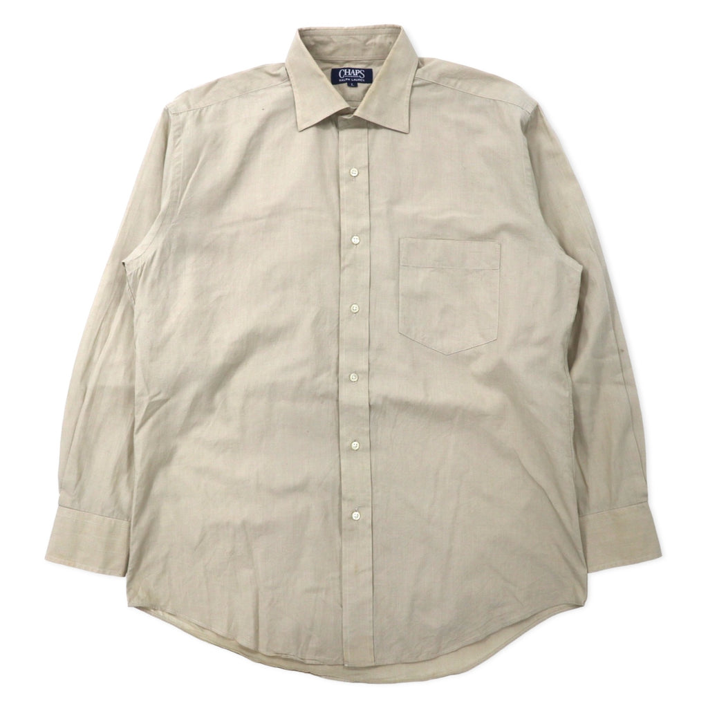 日本然リトテ-古着オンライン-CHAPS RALPH LAUREN 90年代 ドレスシャツ L ベージュ コットン 日本製-CHAPS RALPH LAUREN 90's Dress Shirt L Beige Cotton Japan Made