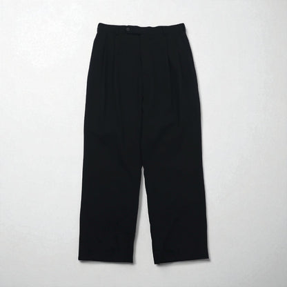 nautica 90年代 Super 100's 2タック ワイド スラックスパンツ L ブラック ウール