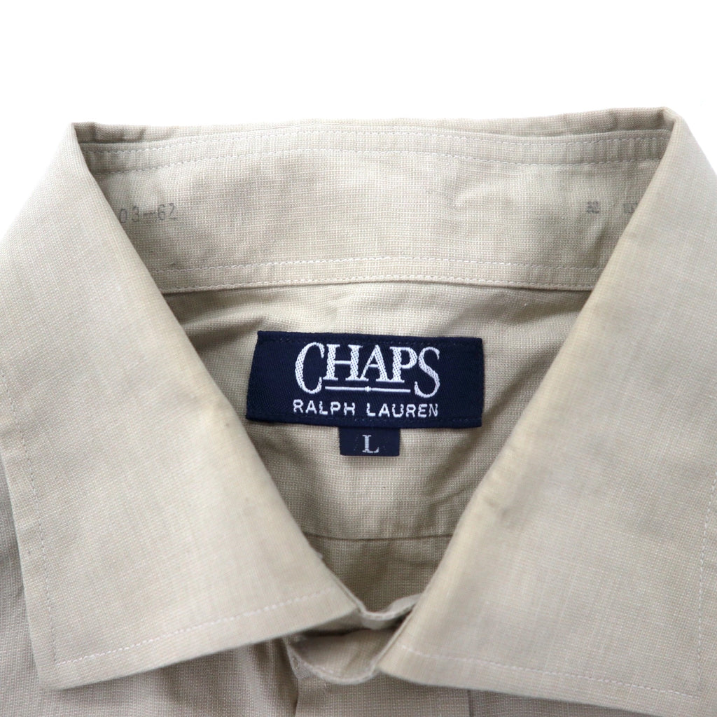 CHAPS RALPH LAUREN 90年代 ドレスシャツ L ベージュ コットン 日本製