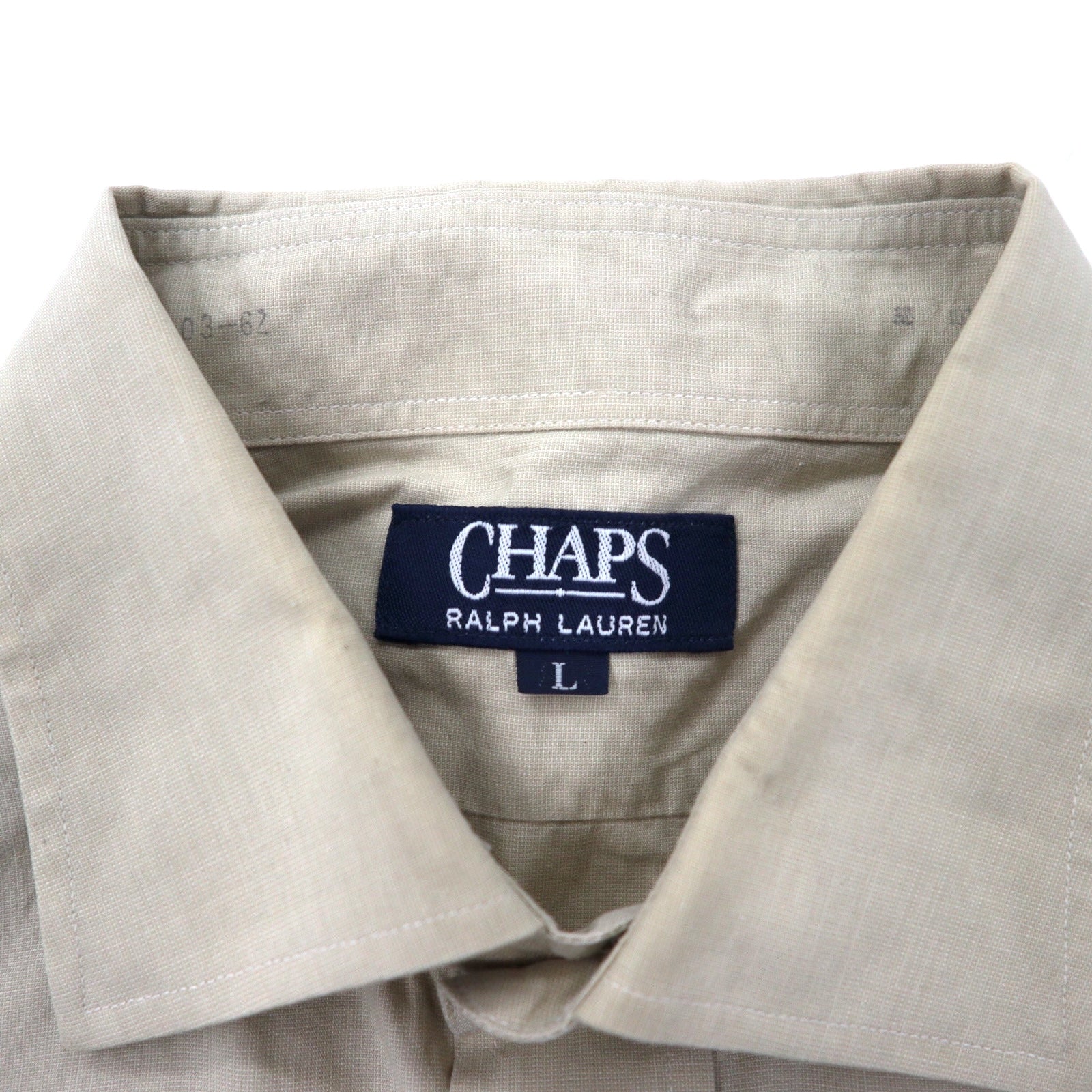 CHAPS RALPH LAUREN 90年代 ドレスシャツ L ベージュ コットン 日本製