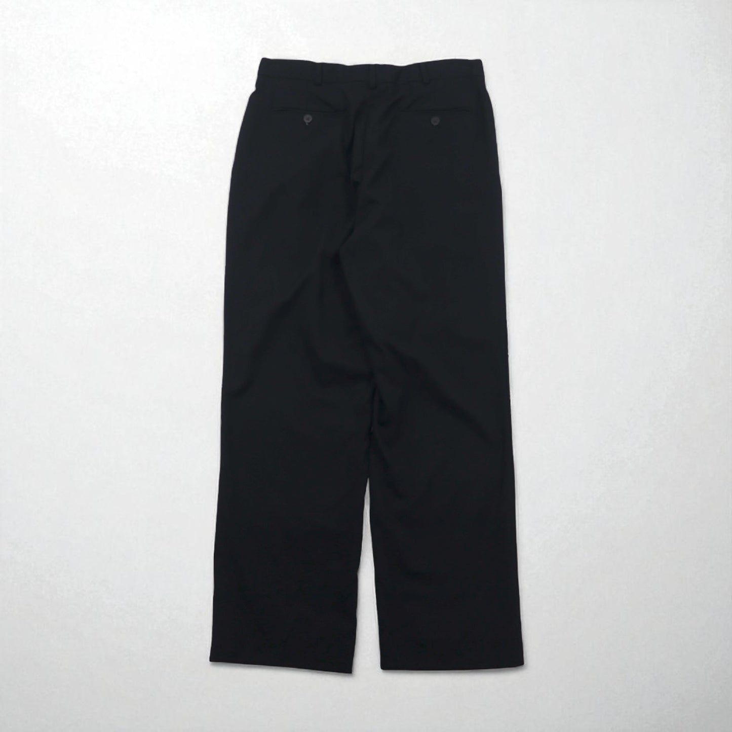 nautica 90年代 Super 100's 2タック ワイド スラックスパンツ L ブラック ウール